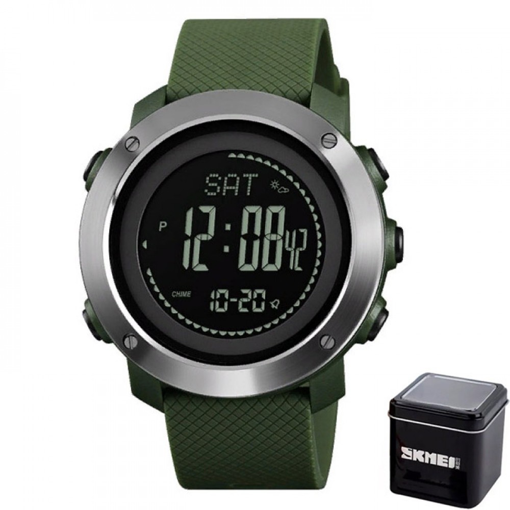Наручные часы SKMEI 1418 Серебристо-зелёные