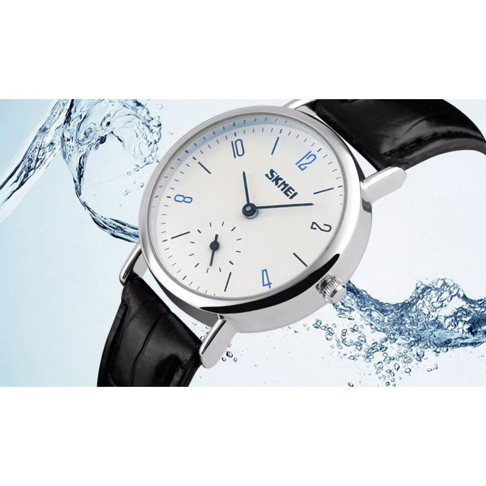 Женские часы SKMEI 9120 Белые с коричневым ремешком купить недорого в Москве на сайте Skmei-watch.ru